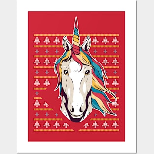 Unicorn Ugly Christmas Sweater Posters and Art